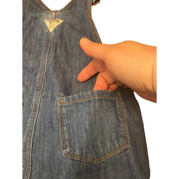 Oshkosh B'gosh Vestbak Overalls Denim Blue Heart SZ 5T ROLLED RED PLAID CUFF - Picture 10 of 12
